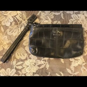 Coach Gray Leather Wristlet